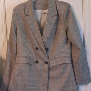 Gray Plaid Suit Jacket
